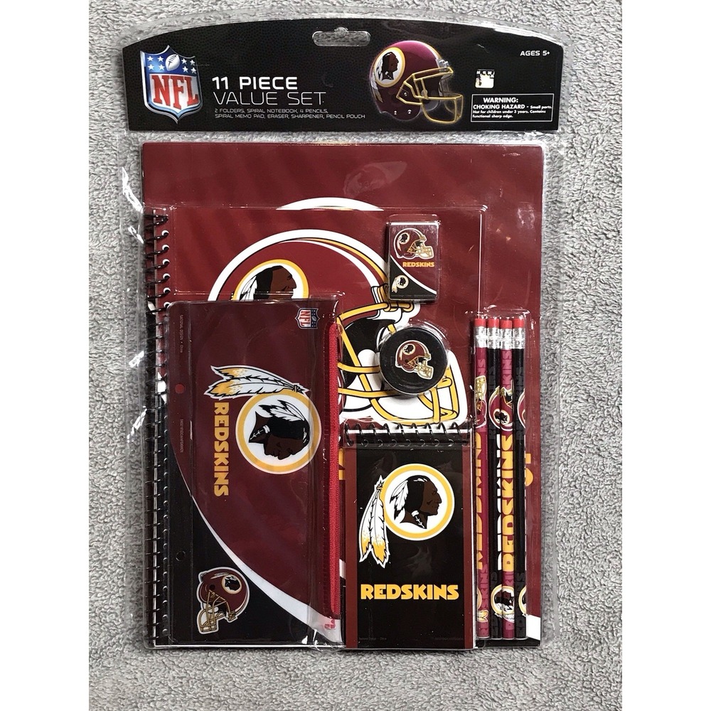 NEW NFL Washington Redskins‎ 11 Piece Value Pack Stationary Pencils Notebook Pad